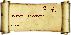 Hajzer Alexandra névjegykártya
